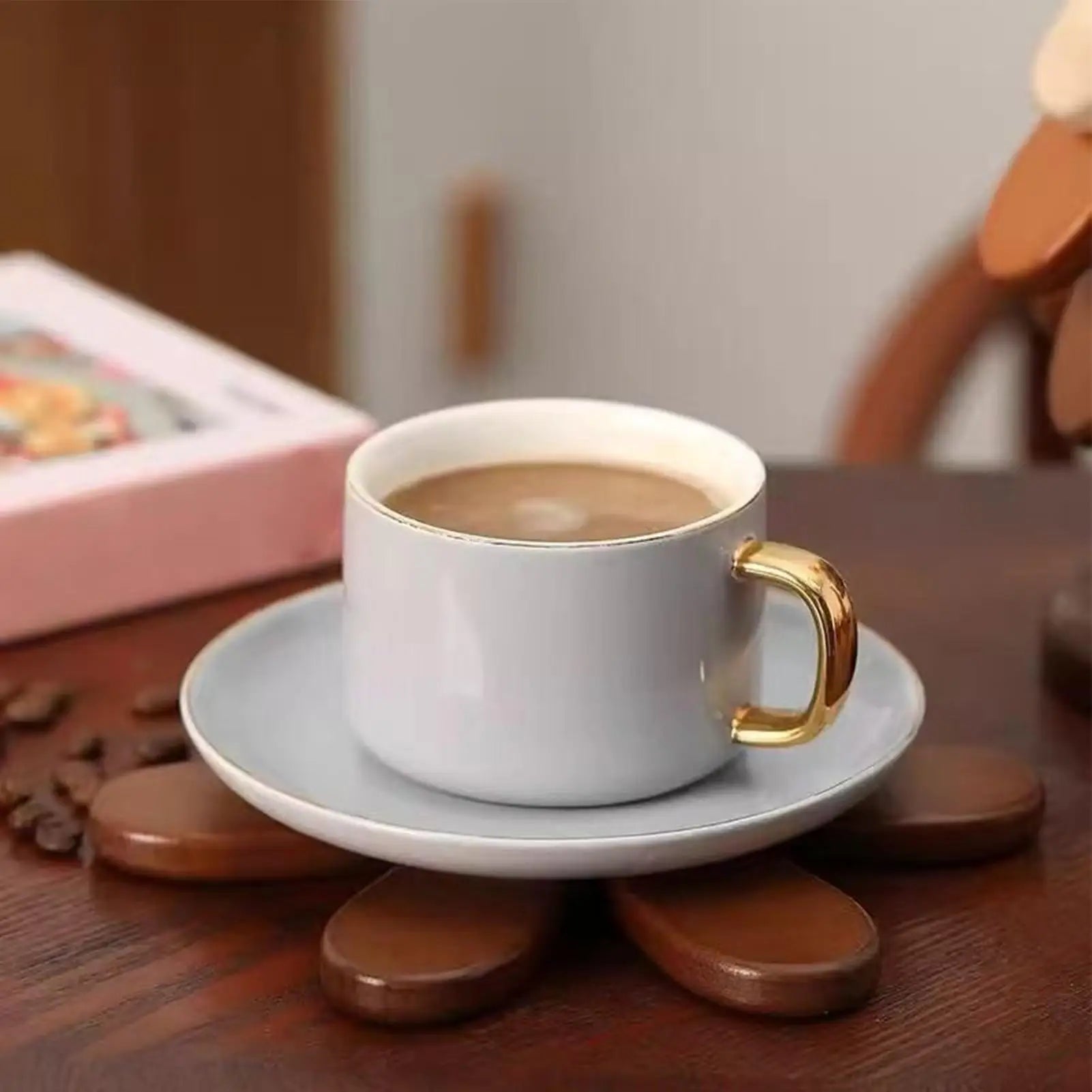 Christmas Tree Coasters Foldable Wood Coasters Wooden Tree Trivet Set for Kitchen Dinner Beverage Cup Counter Countertops Pans Zpaxo