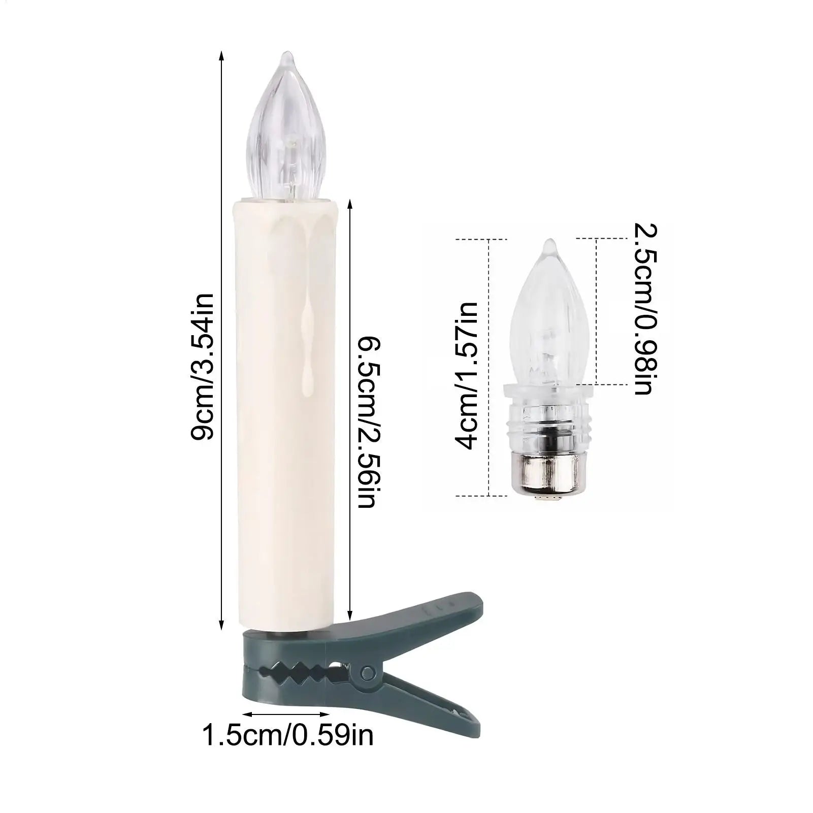 Candle Ornaments Taper LED Home Decor Remote 10 Christmas Tree