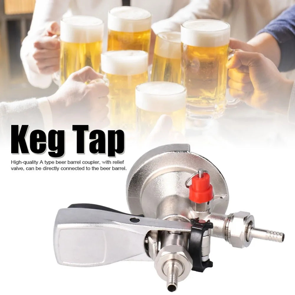 G5/8 A-Type Keg Coupler with Relief Valve – 7-Piece SS Set