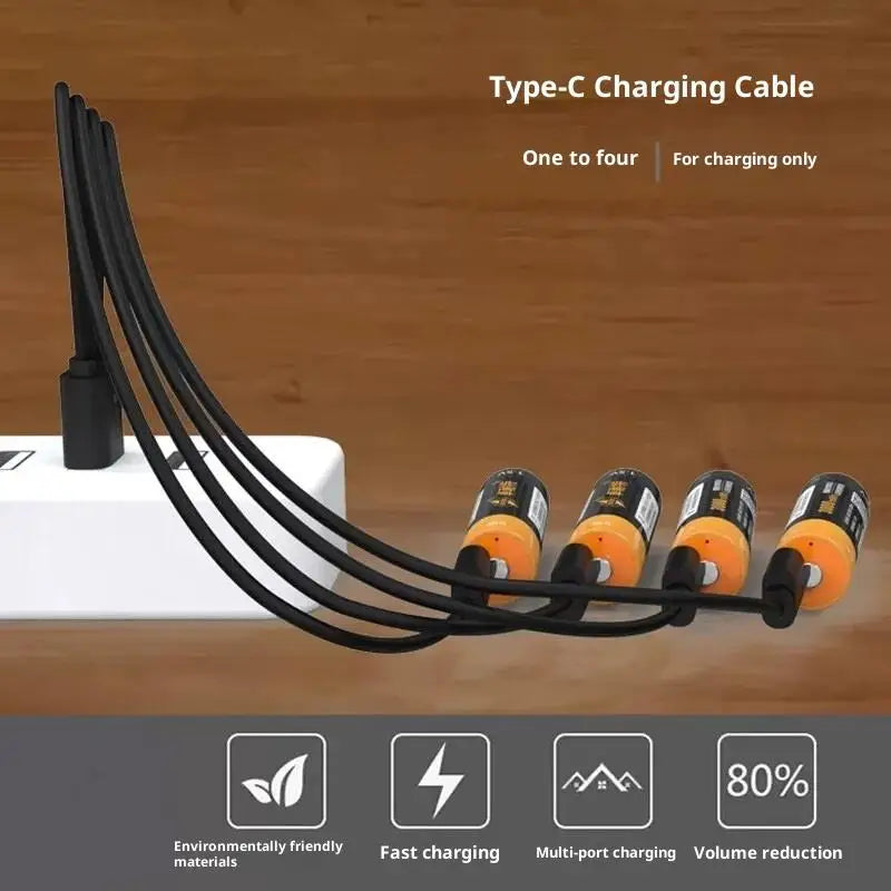 4-in-1 USB Type-C Fast Charging Cable – Charge 4 Devices at Once