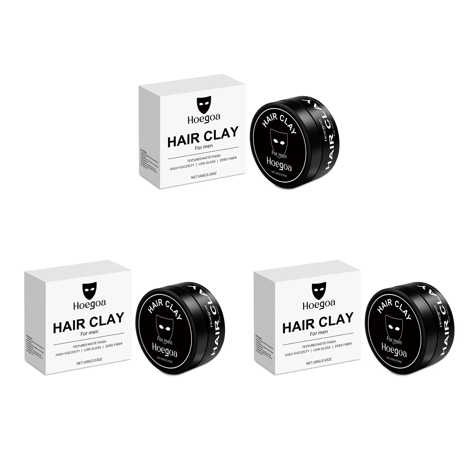 HOEGOA Men's Hair Styling Clay – Strong Hold & Matte Finish Hair Styling Clay Zpaxo 300g boxed