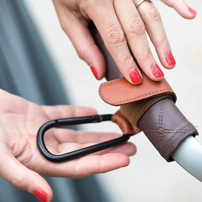 PU Leather Baby Stroller Hook Pram Rotate 360 Degree Rotatable Cart Zpaxo