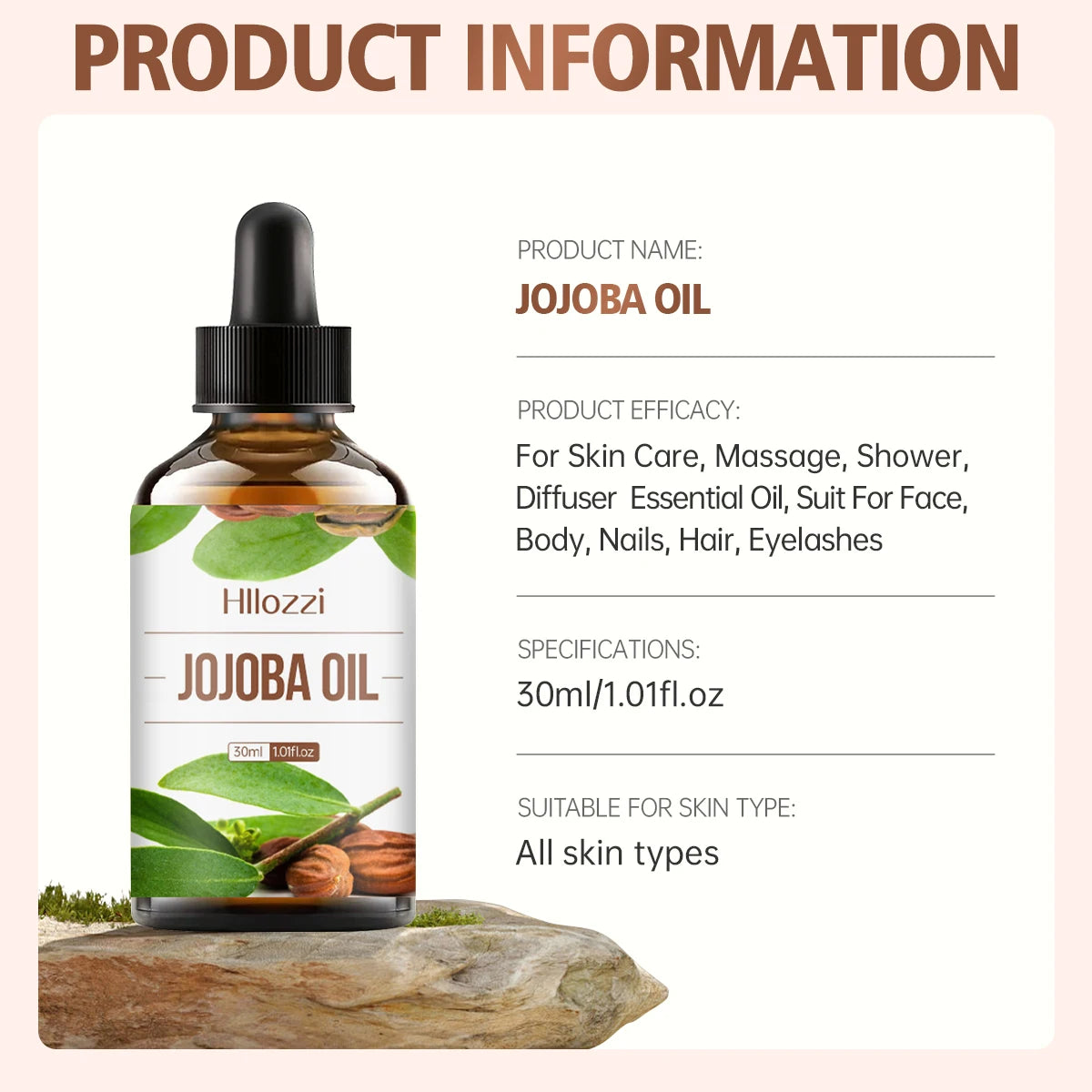 30ml Jojoba Oil Body Care Skin Firming Body Moisturizing Massage SPA Plant Essential Oil Aromatherapy Zpaxo