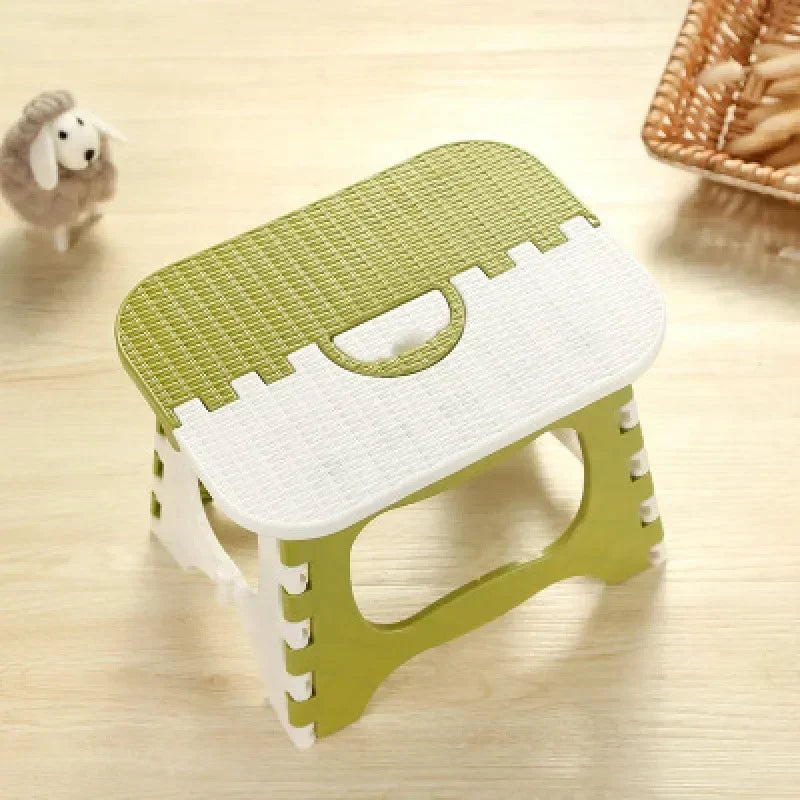 Plastic Folding Small Stool Portable Thickened Household Space-saving