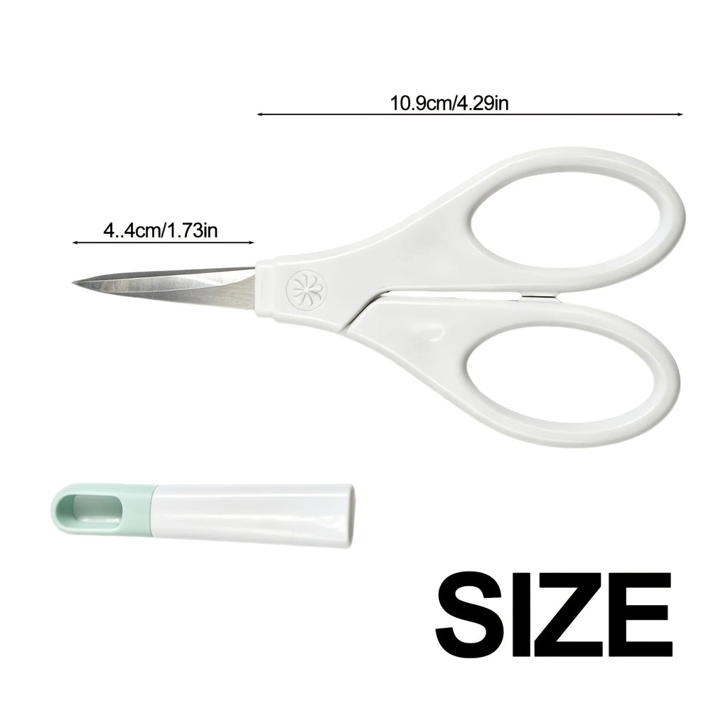 2PCS Precision Craft Scissors, Stainless Steel Blades with Safety Cap, Ultra Sharp Tip, Available in Gold, Green, Gray, For Pape Zpaxo