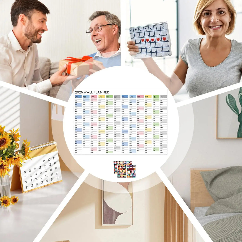 2026 Wall Calendar Yearly Planner Poster Decorative Planning Schedule