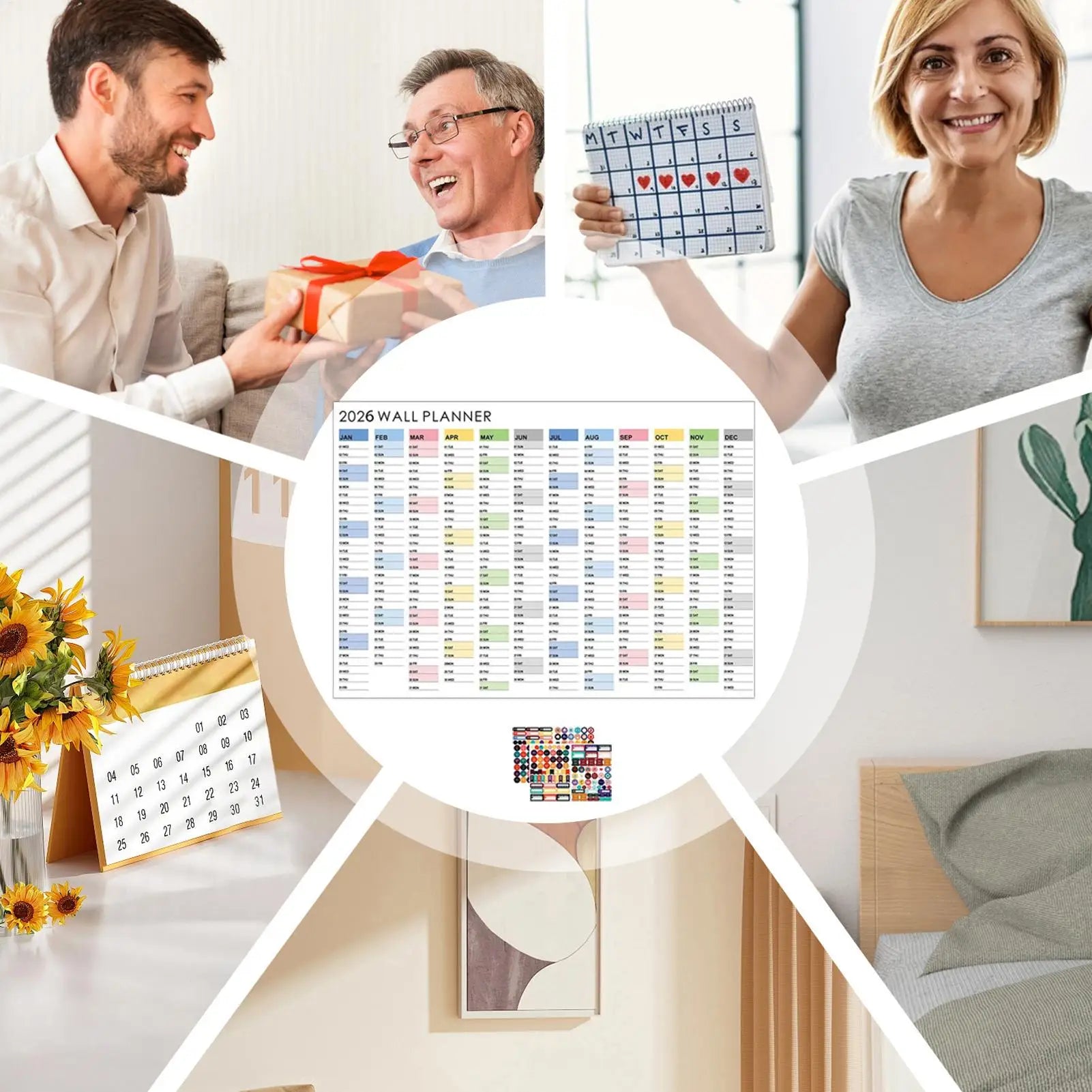 2026 Wall Calendar Yearly Planner Poster Decorative Planning Schedule