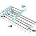 5 in1 Save Space Pants Hanger Collapsible Towel Tie Hook Multi-functional Clothes Trouser Rack Wardrobe Closet Organizer Storage Zpaxo blue