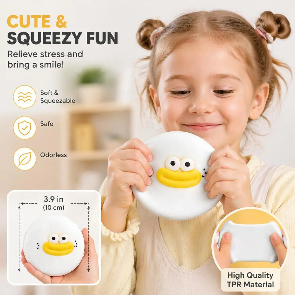 Kawaii Big-eyed Steamed Dumpling Squishy Toy TPR Ultra-Soft Fluid Squeeze Toy Stress Relief for Kids Adults Anxiety Zpaxo