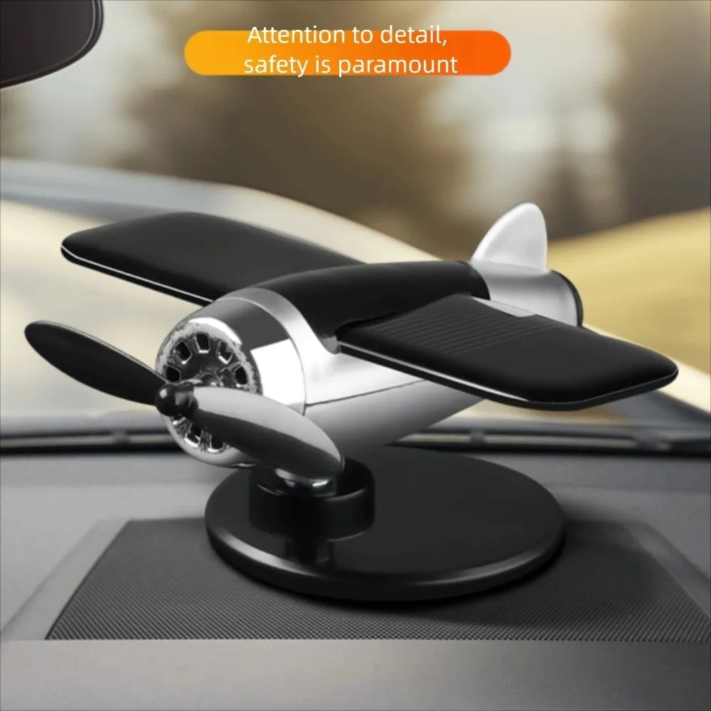 360 Rotary Car Solar Airplane Ornaments Creative Mini Center Console Zpaxo