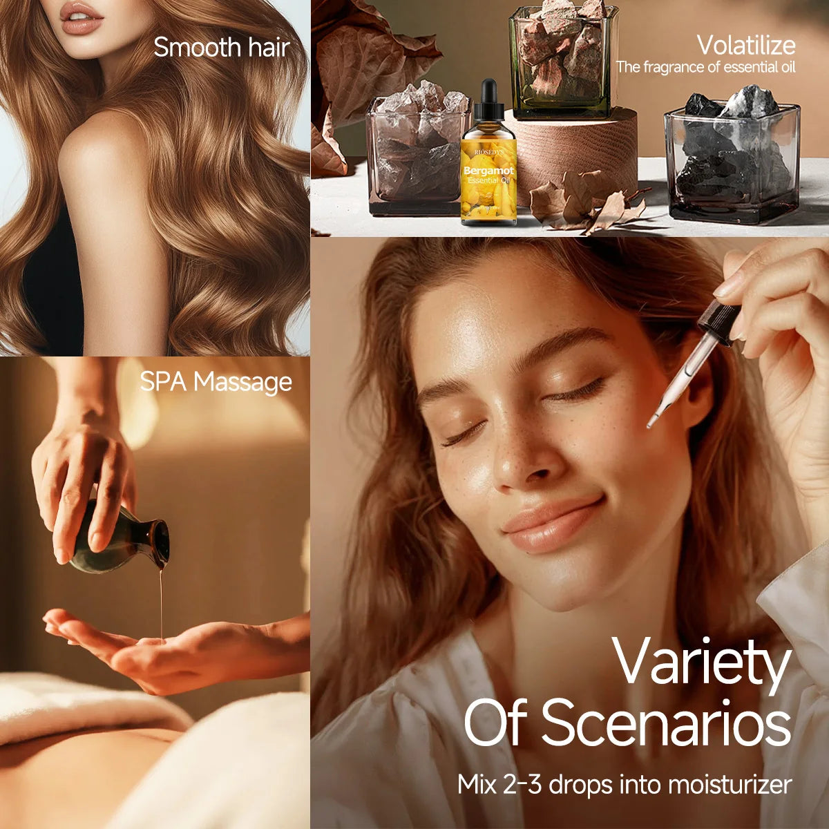 Bergamot essential oil, a premium perfume formula, suitable for body massage and hair care, and aromatherapy. Zpaxo