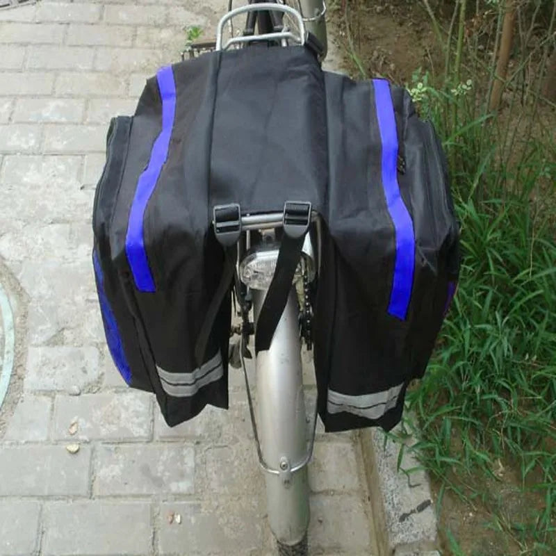 Large Capacity Double Pack Bicycle Mountain Bike Rear Shelf Bag Clothes Hanger Bag Two Pack Bicycle Riding Equipment Accessories Zpaxo