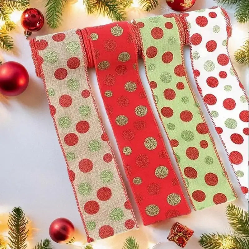 Durable Polyester Wire Ribbon Holiday Wrapping Festival Decors