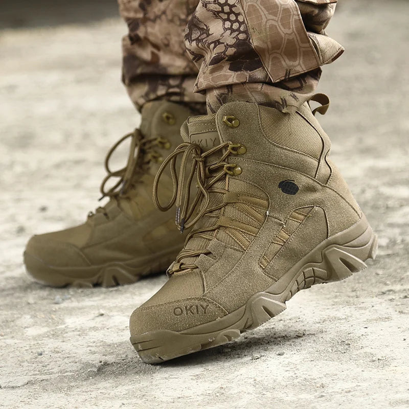 Men Tactical Boots Desert Waterproof Work Safety Shoes Hiking Ankle Zpaxo