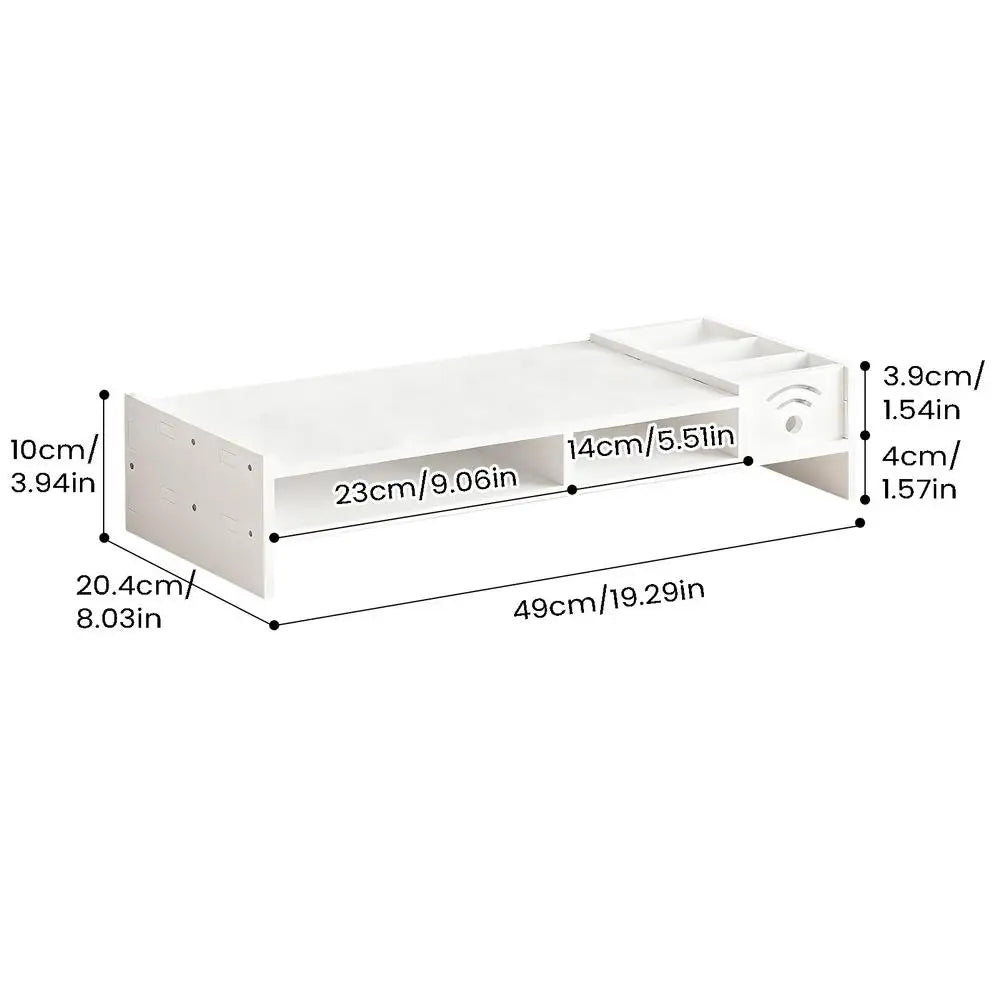 Computer Monitor Stand Desk 2-Tier Holder Height Riser Storage