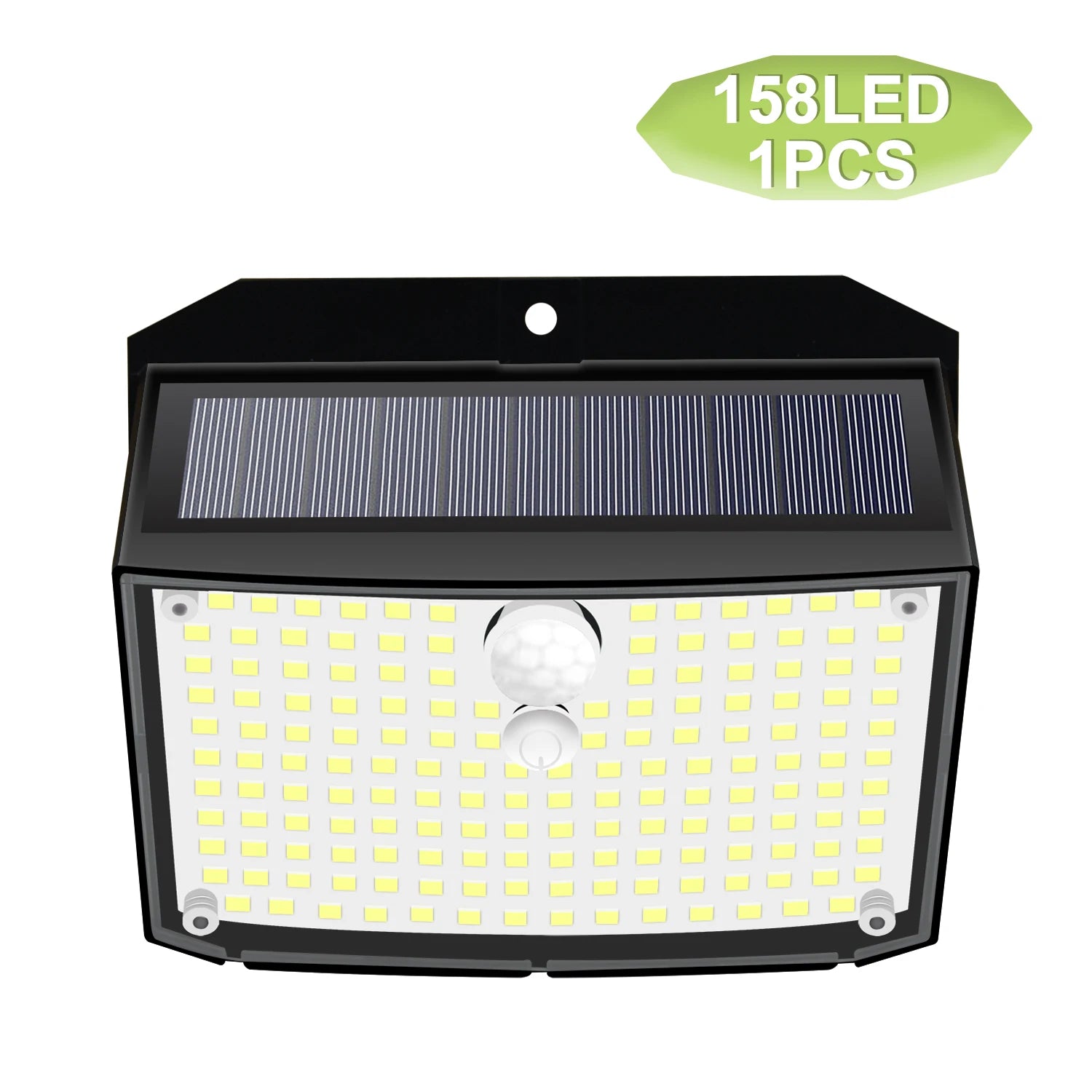 Solar Outdoor Light 158LED Motion Sensor Security Lights with 3 Modes IP65 Waterproof Solar Powered Wall Lights Outside for Yard Zpaxo 1pcs
