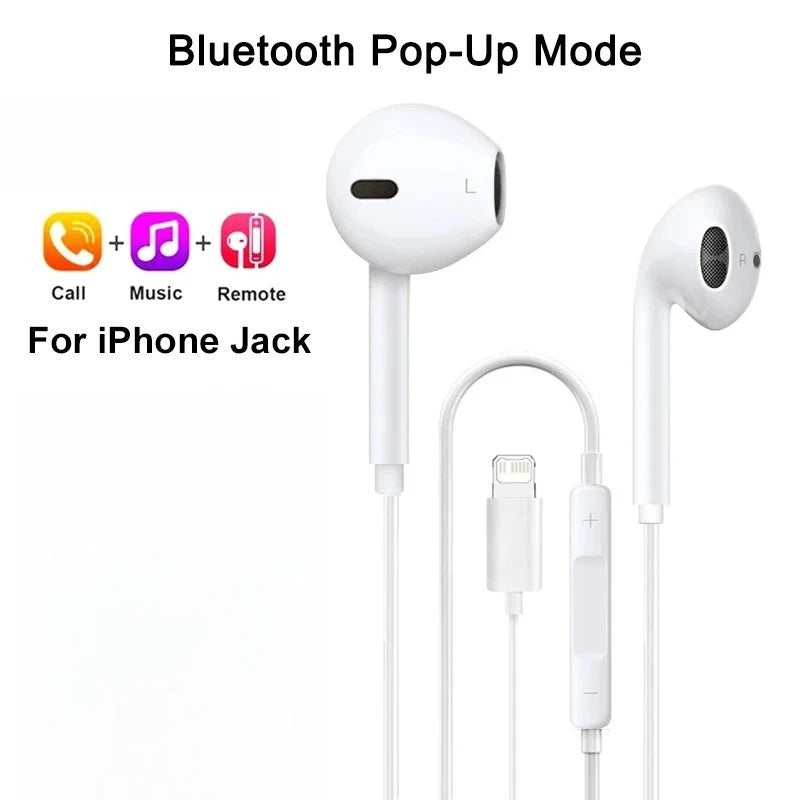 Wired Lightning Earphones Apple Iphone 14 13 12 11 Max Mini X XS XR 7 Zpaxo For-iOS