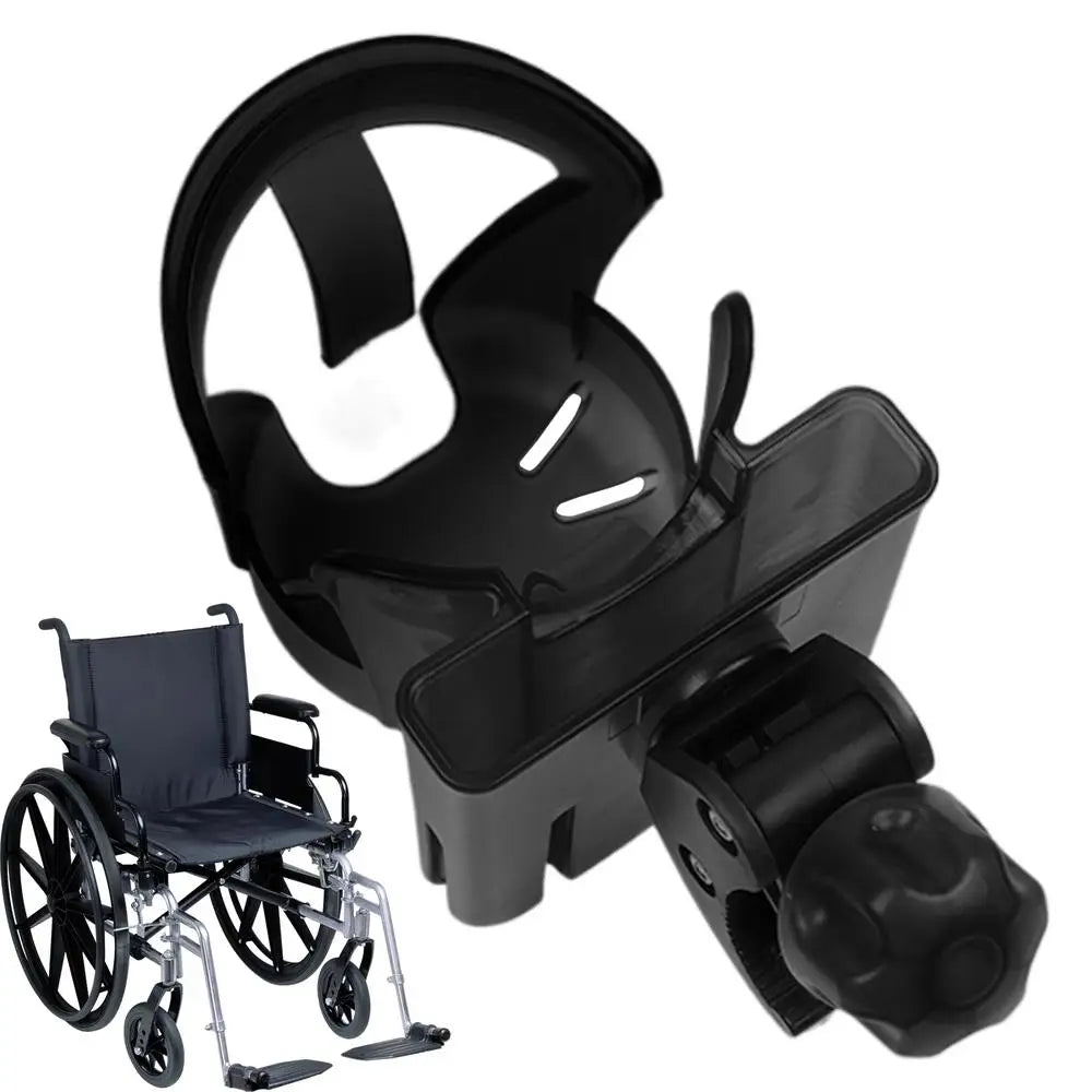 Cup Holder For Walker Drink Holder Scooter Water Bottle Cage 360 Rotatable 2-in-1 Storage Organizer Non-Slip For Wheelchair Zpaxo Black United States