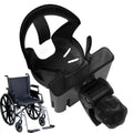 Cup Holder For Walker Drink Holder Scooter Water Bottle Cage 360 Rotatable 2-in-1 Storage Organizer Non-Slip For Wheelchair Zpaxo Black United States