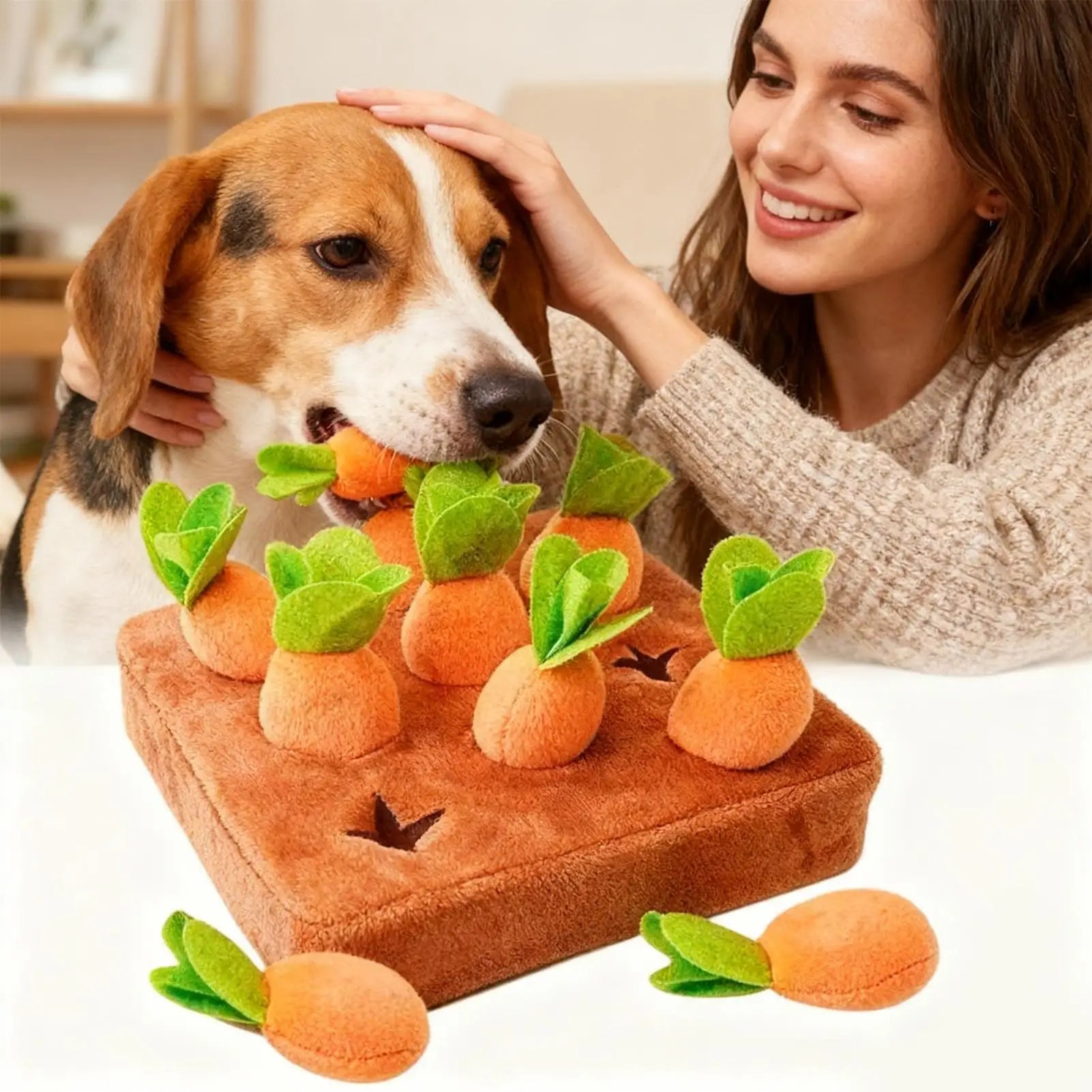 Carrot Snuffle Mat Interactive Plush Puzzle Mental Stimulation Toy