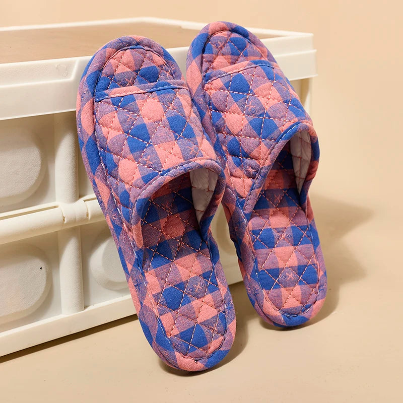Women Slippers Lightweight Home Shoes Antislip Soft Indoor Fabric