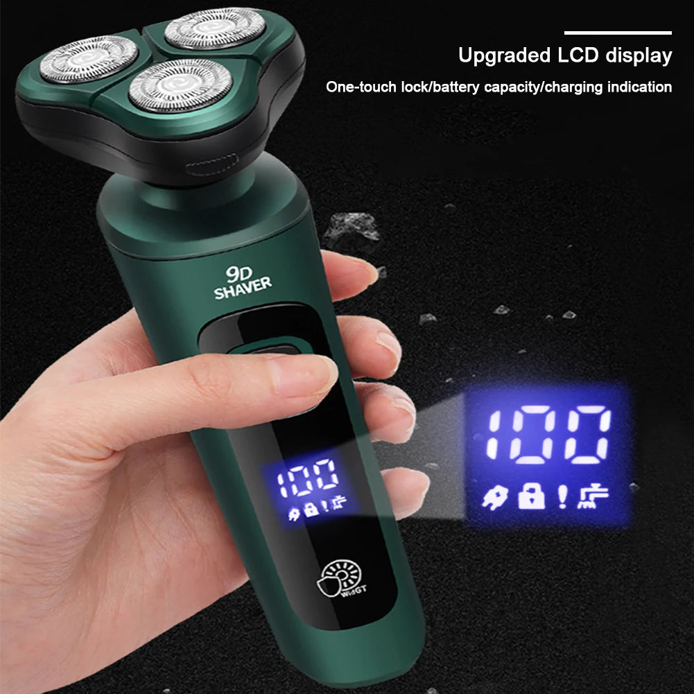 Men Rechargeable Shaver USB Charging Smart Razor Digital Display Face