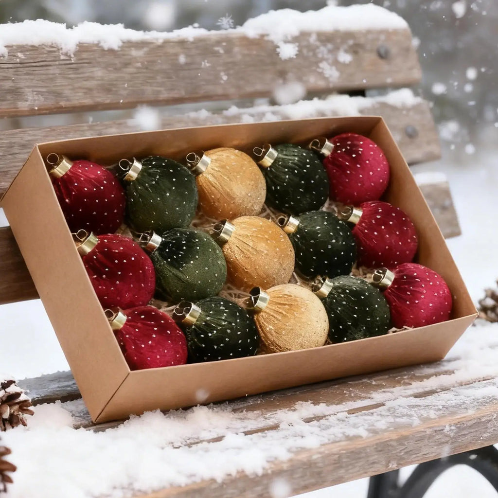 Flocked Christmas Ornaments 15 Rustic Party Decor Tree Ornament