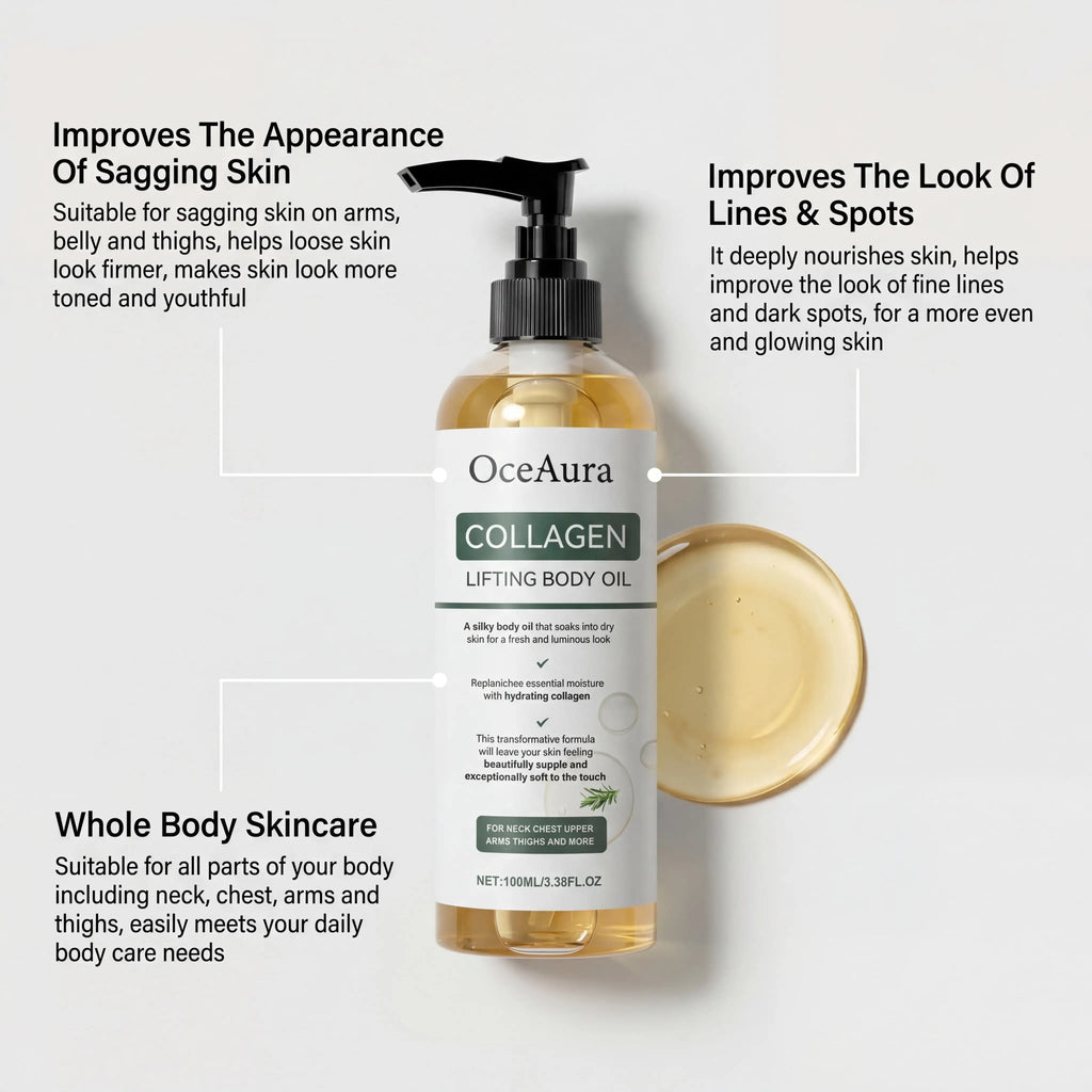 Collagen Body Oil Deep Hydration Lock Dry Skin Remedy Moisturizing Without Greasiness Gentle Nourishing Skin Care Firming Skin Zpaxo