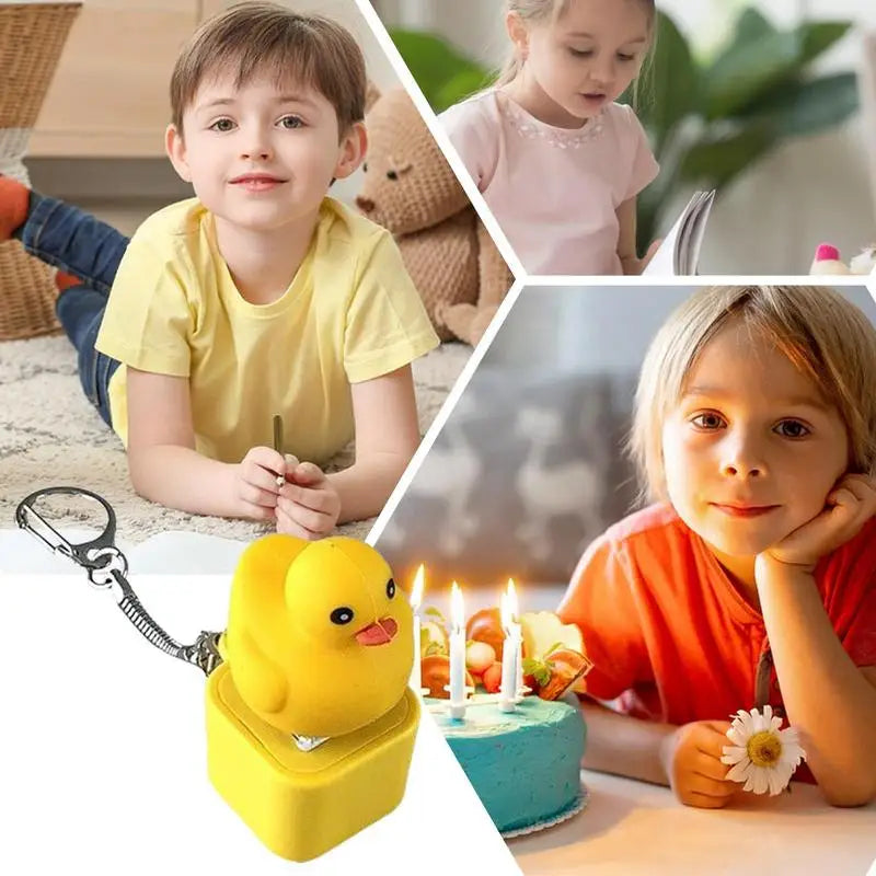Cute Animal Toys Light Up Keychain Duck Toy Children Entertainment Accessories Finger Exercise Supplies For Nursery Zpaxo