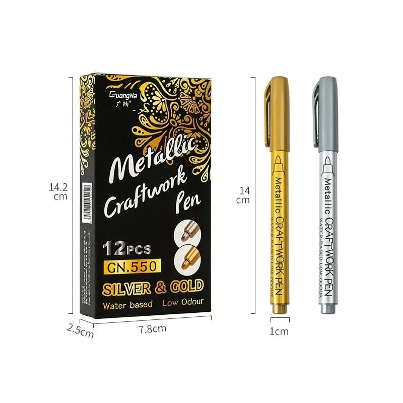 Metallic Permanent Marker Pens – Gold & Silver for DIY Resin