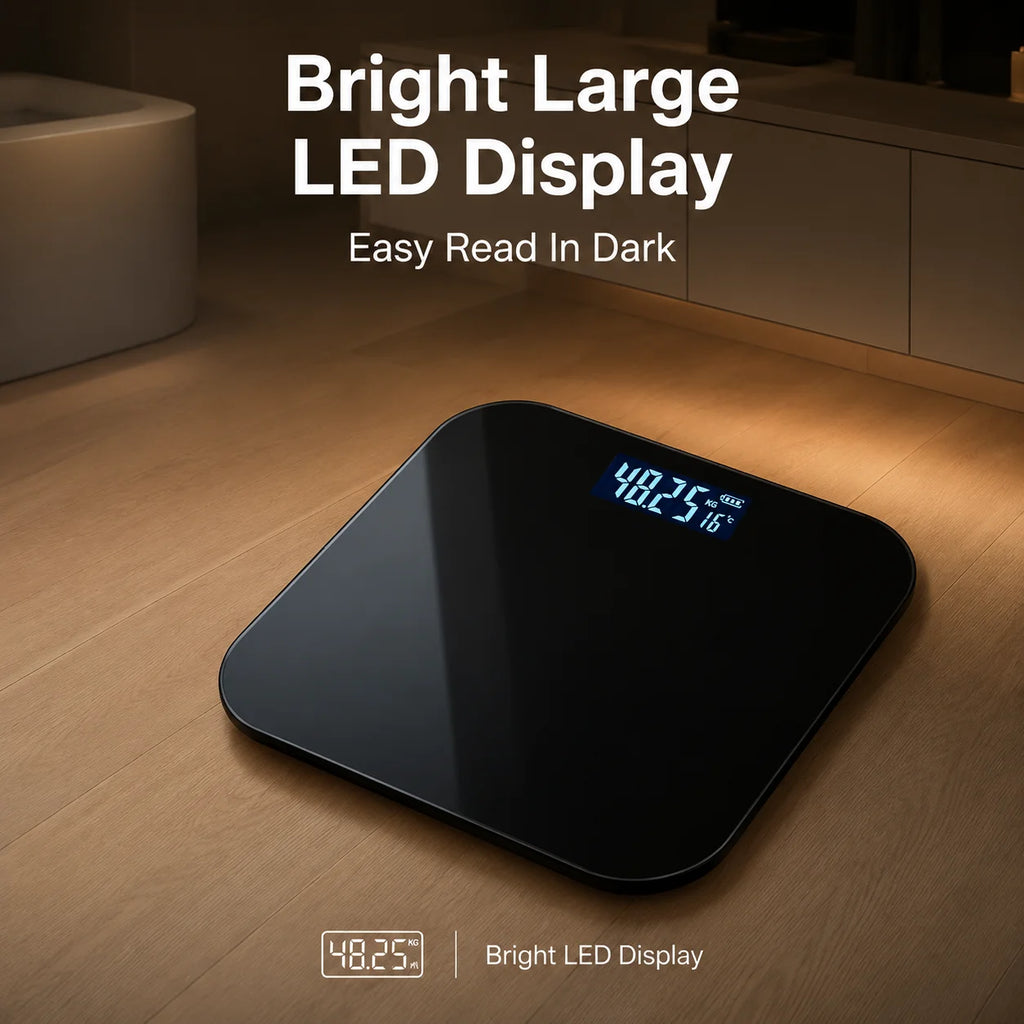 High Precision Smart Body Scale LED Digital Bathroom Scale with Temp KG/LB Switch Wide Platform Tempered Glass Floor Scale Zpaxo