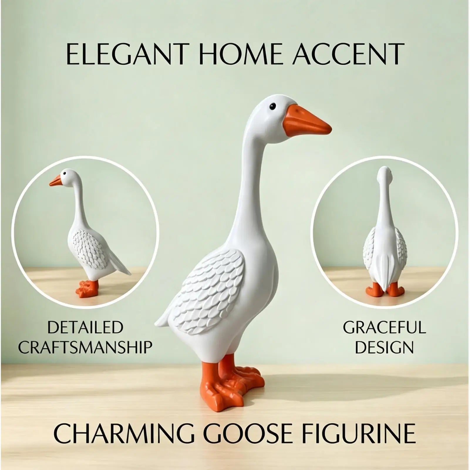 Porch Goose Statue 1PC Resin statue Goose Decor for Porch Outdoor Garden Yard Lawn Patio Entryway Farmhouse Home Decor Zpaxo