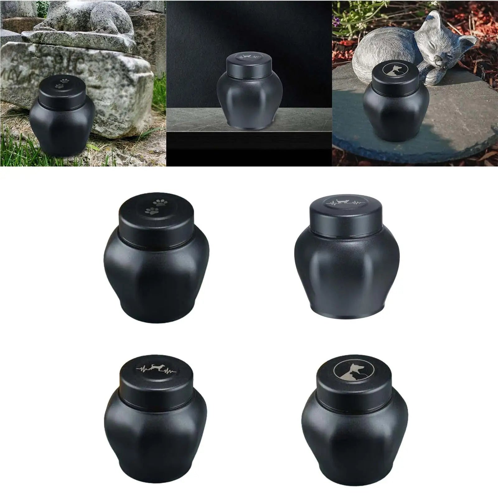 Cremation Urn Stainless Steel Storage Container Cat Ash Holder Zpaxo