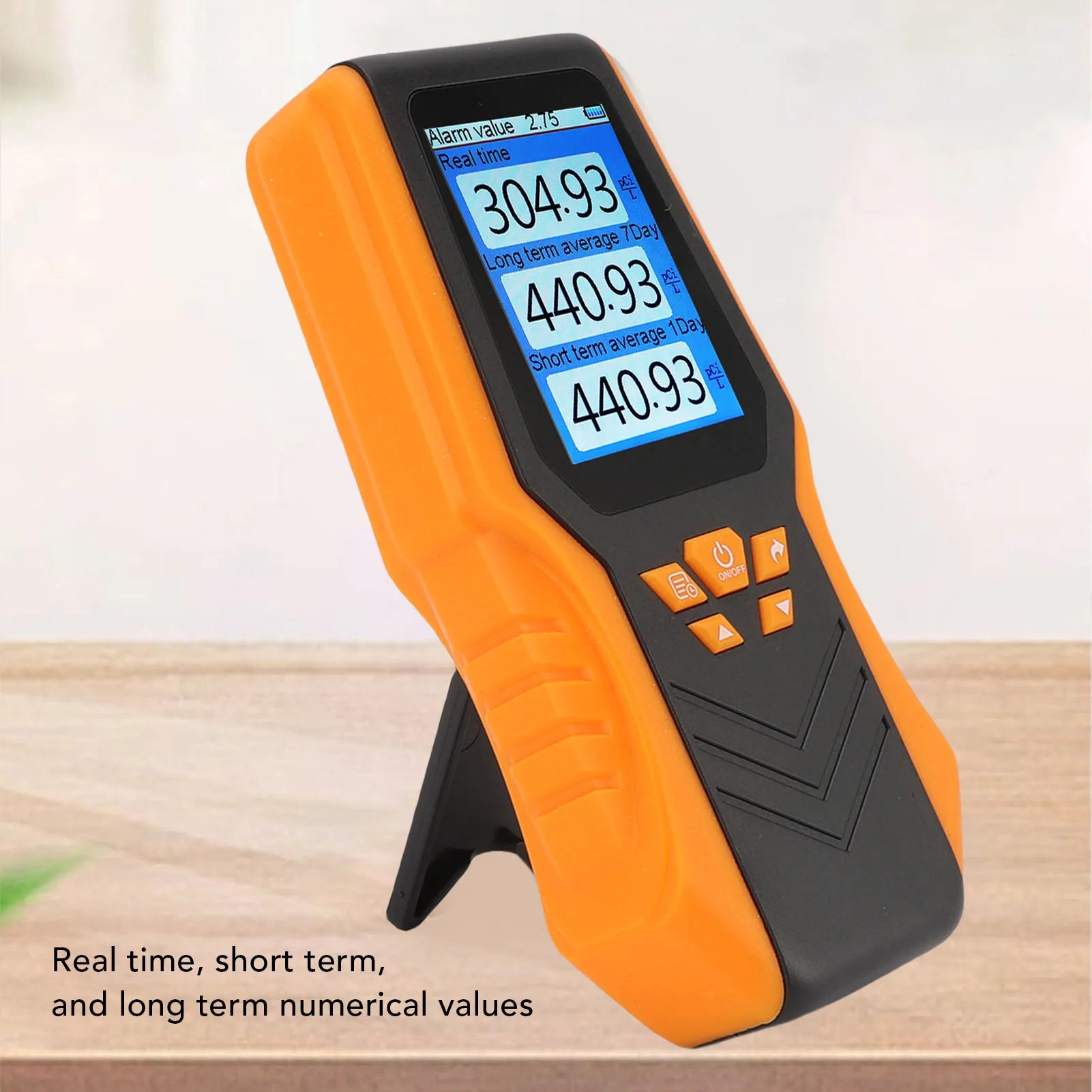LCD Display Digital Radon Detector Handheld Radon Test Kit Accuracy Real Time Long Short Term Average for Home School Zpaxo