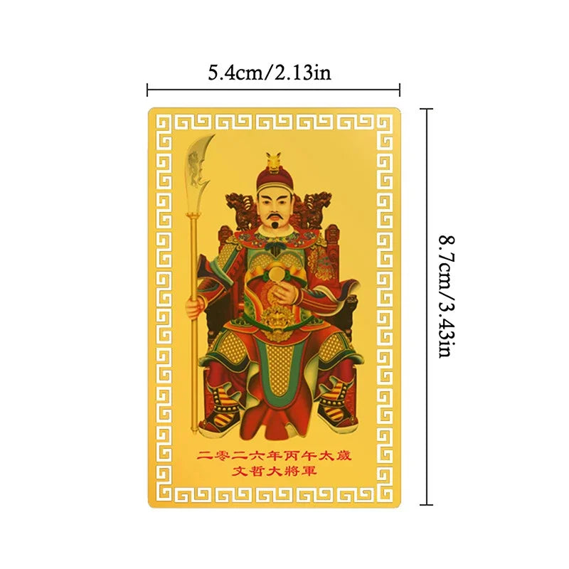 Portable Protective Gift 2026 Tai Sui Amulet Card Horse Year Feng Shui Taisui Prayer Gold Card Bring In Wealth Health Good Luck Zpaxo