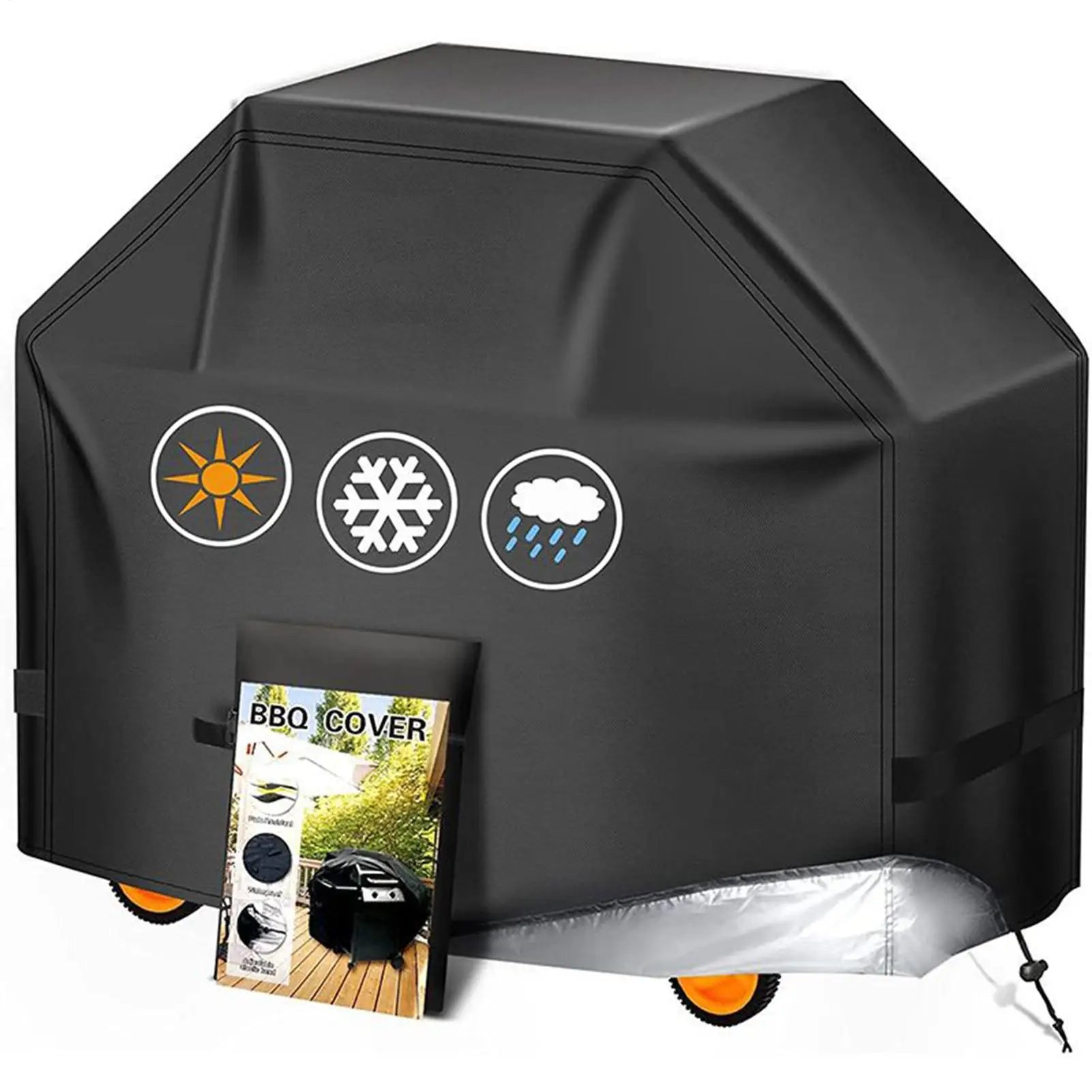 BBQ Grill Cover Outdoor Barbecue Cover Waterproof Anti-UV Protector For Outdoor Cooking Equipment Camping Picnic Backyard Zpaxo