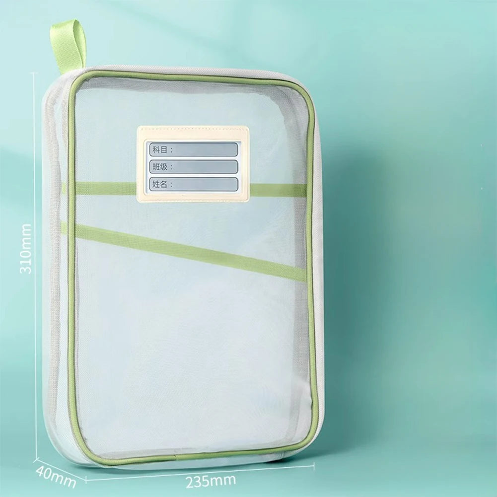 A4 Zipper Stationery Bag – Nylon Book Organizer for Students
