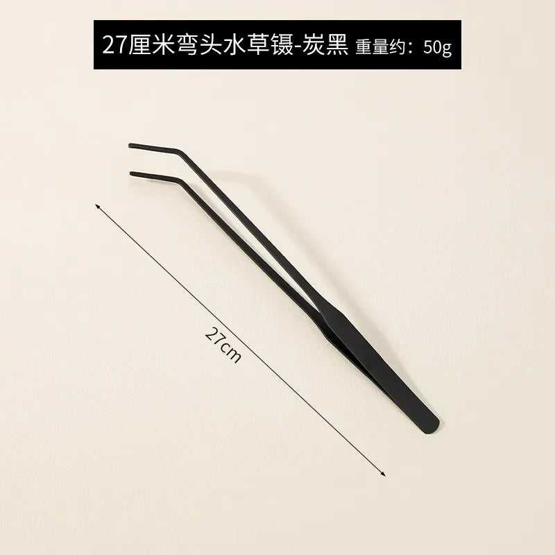 Stainless Multifuctional Steel Elbow Tweezers Aquarium Clip Long