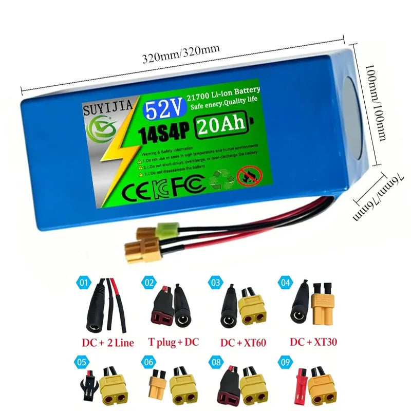 14S4P 52V 20Ah High-capacity21700 Lithium-ion Battery High-powerdual-port Fastcharging Suitable for Dual-drive Electric Scooters Zpaxo