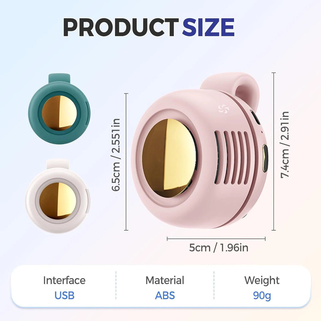 Mini Portable Clip Fan Handheld Waist Hanging Leafless Fan Small Whirlwind Fan Adjustable 3-Speed For Daily Outdoor Travel Zpaxo