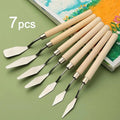 Stainless Steel Painting Knives Gouache Palette Knife Oil Supplies Zpaxo 7 Pcs Set
