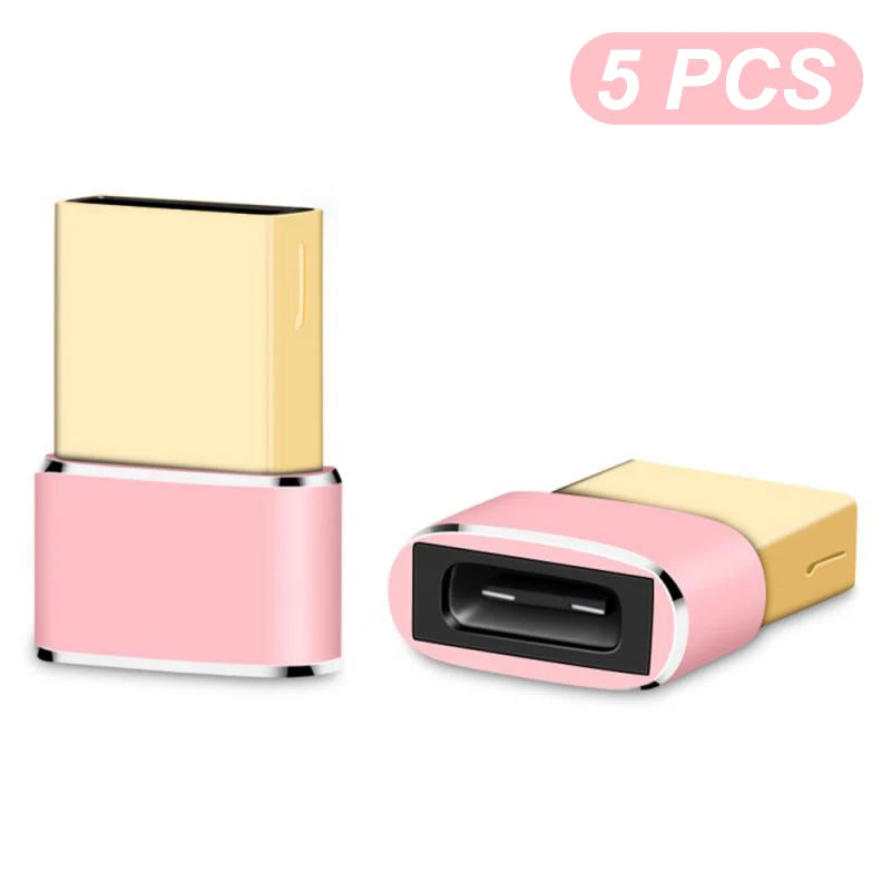 1- USB C OTG Adapter USB-A Male Type-c Female Converter Connector Zpaxo 5PCS Rose Gold