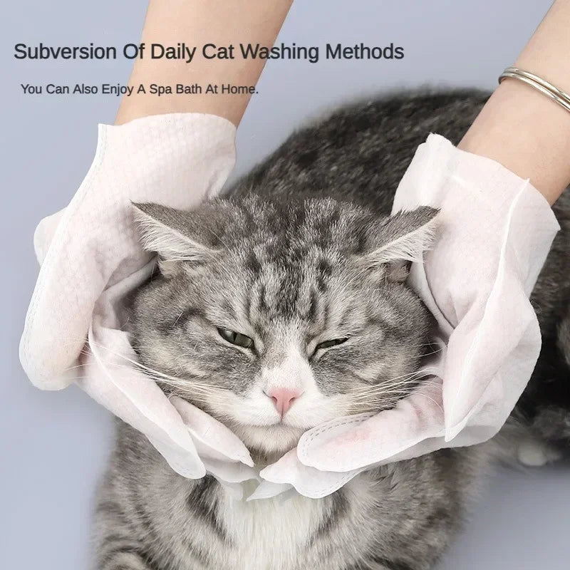6-Pack No-Rinse Pet Grooming Gloves for Cats & Dogs
