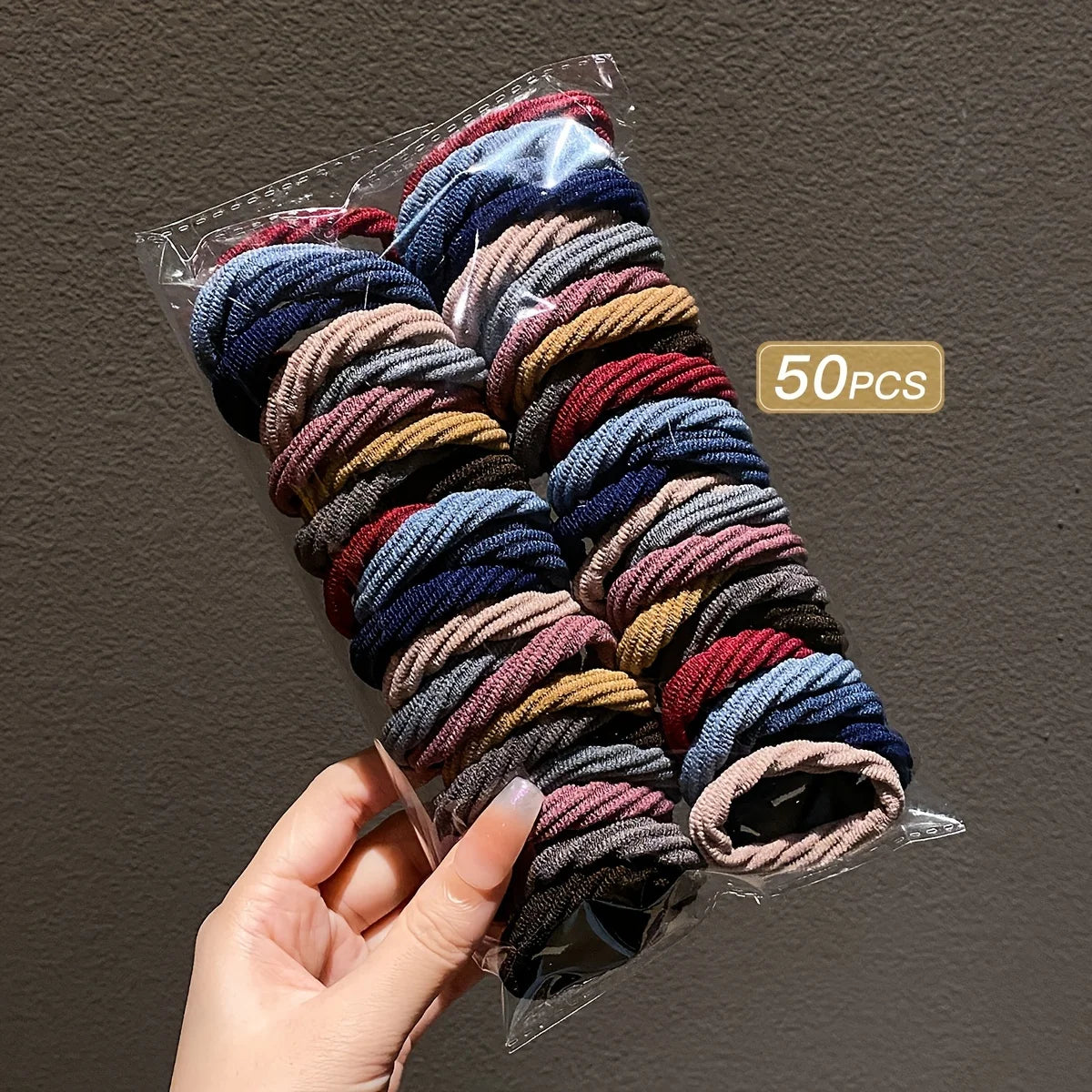 Mixed Simple Elastic Hair Ties Soft Thin Ponytail Holder Accessories
