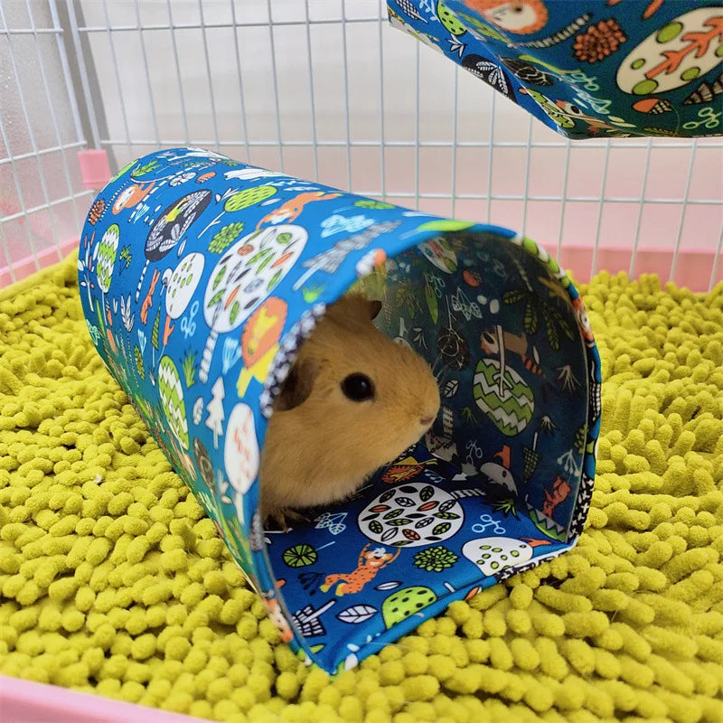 Hamster Nest Dutch Pig Rabbit Guinea Pig Tunnel Evacuation Tent Nest Four Seasons Universal Pet Concealed Passage Nest Zpaxo deep blue 30X18X15
