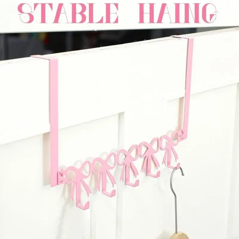 Multi Purpose Pink Metal Door Hanging Hook Clothes Bags Towels