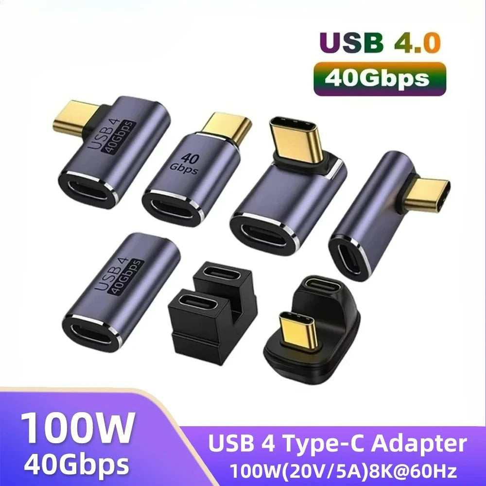 USB4 40Gbps 90° USB-C Adapter | 100W Fast Charge & 8K Video USB-C Adapter Zpaxo
