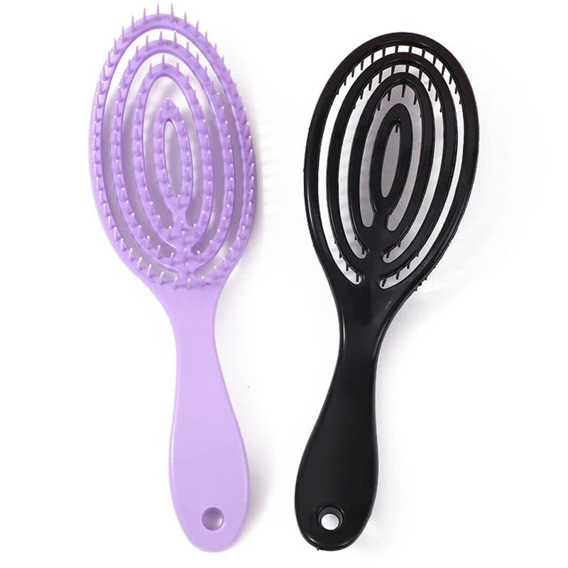 Hair Massage Comb Bristle Plastic Hairbrush Curly Detangle Hollow Hair Brush for Salon Hairdressing Tools Zpaxo