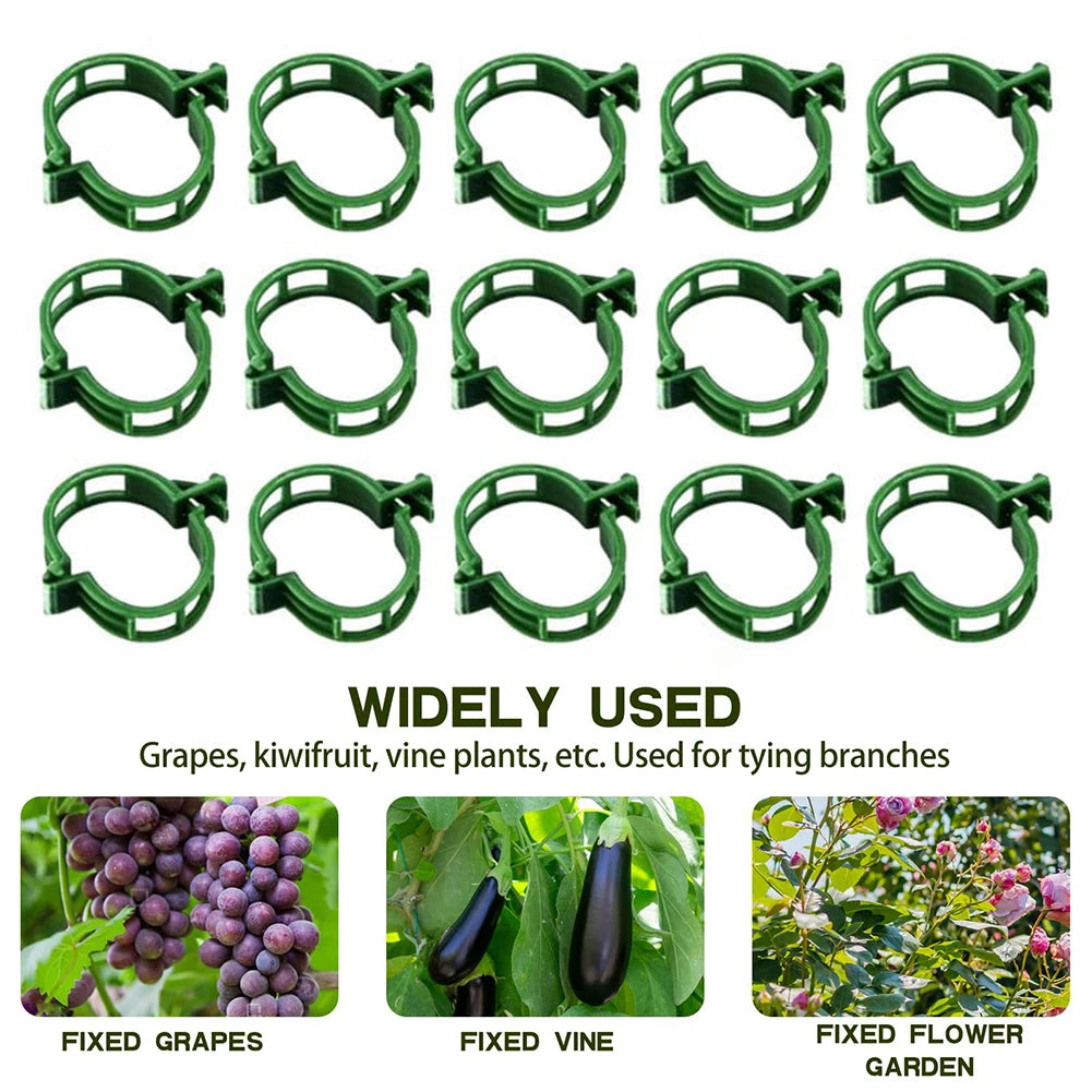 50/100/150Pcs Plant Support Clips Reusable Plastic Trellis Clips Garden Clips for Grape Vine Tomato Vine Vegetables Plants Zpaxo