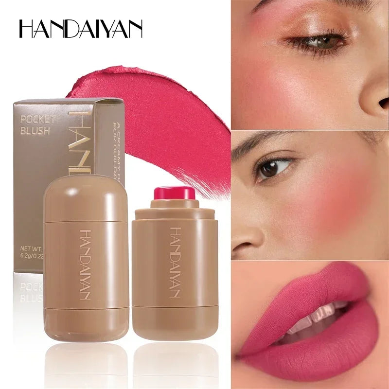 New Cheek Blush Cream Blusher Stick Lip Lift Complexion Long-lasting Waterproof Simple Tint High Pigment Pocket Blush Makeup Zpaxo